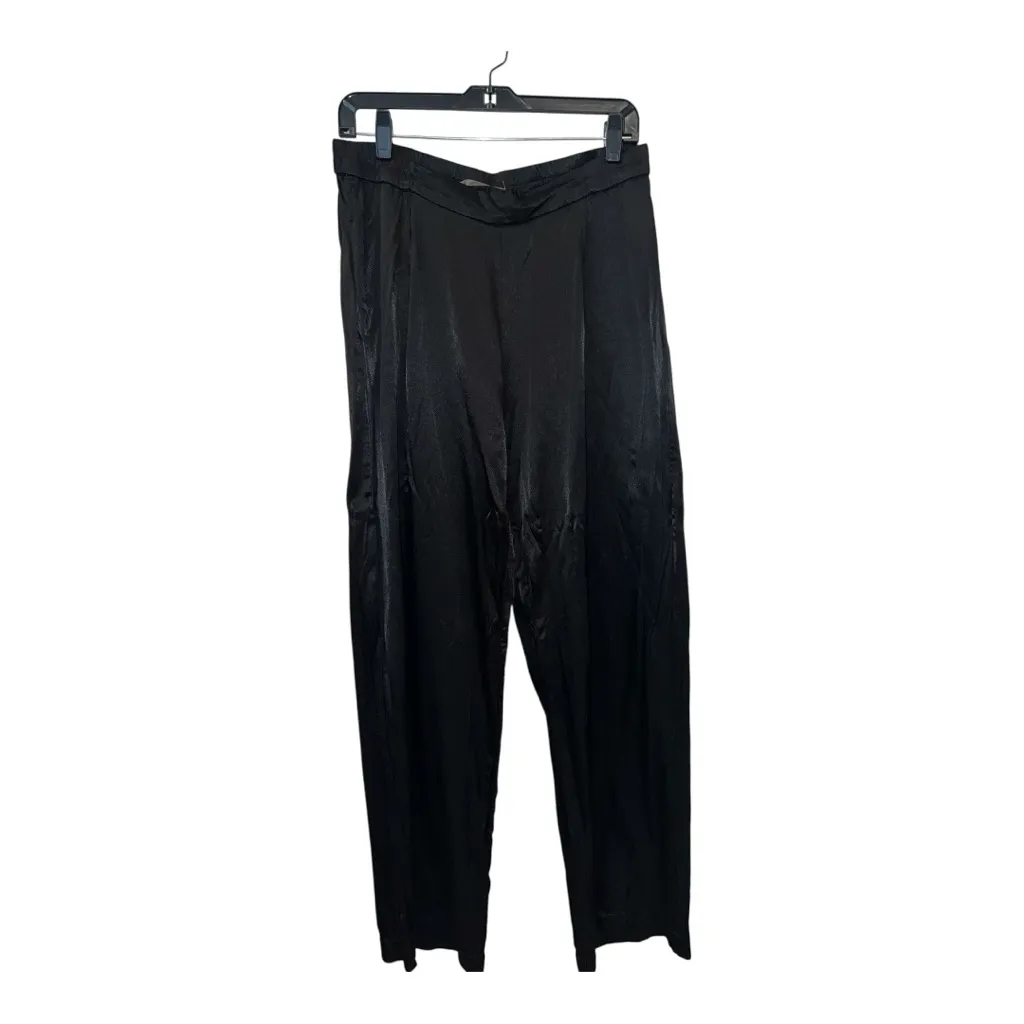 ENZA COSTA Pleated Satin Pants Pockets| Black 3/Large NWOT Sold Out - Image 4