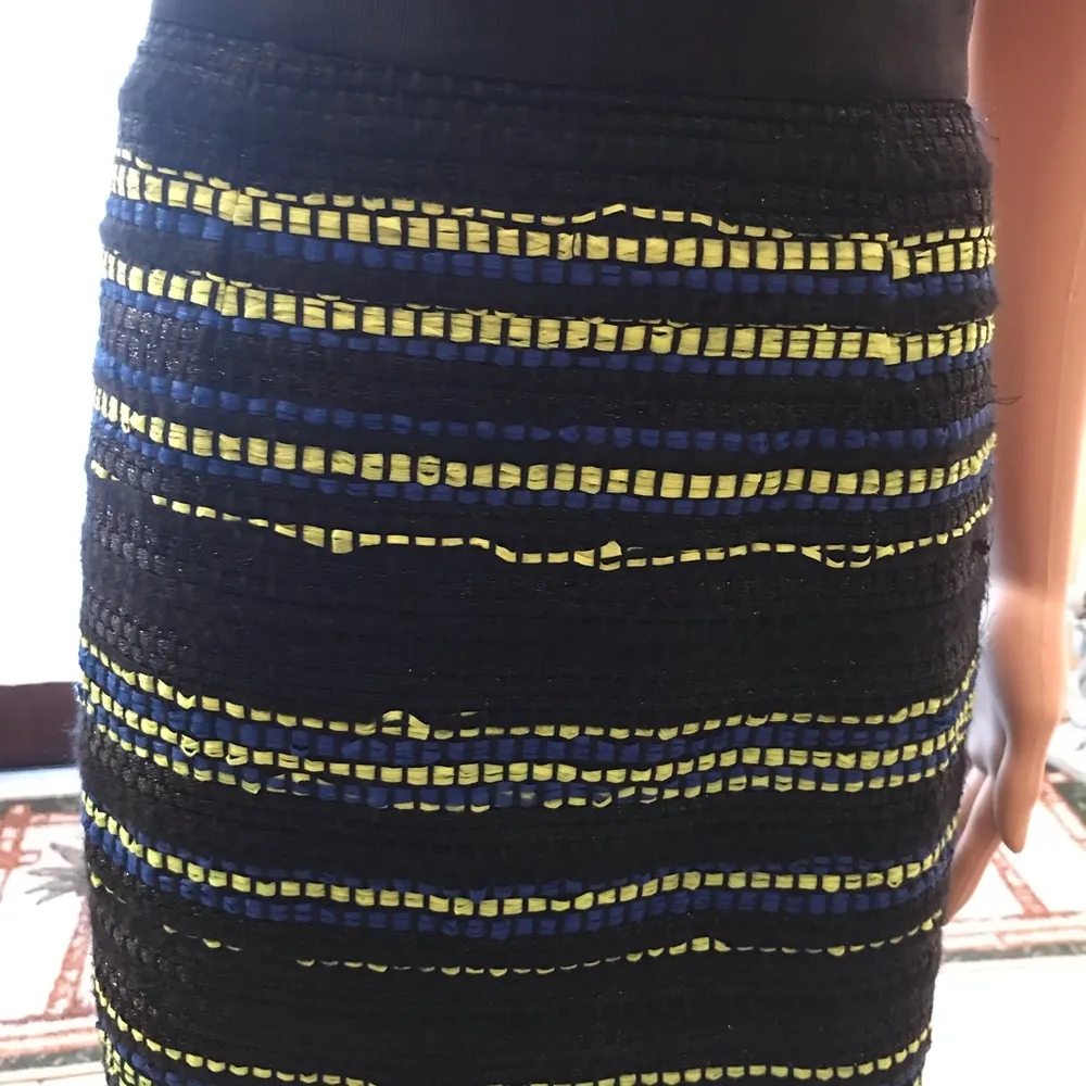 Milly Black & Blue Tweed Mini Skirt - Image 3