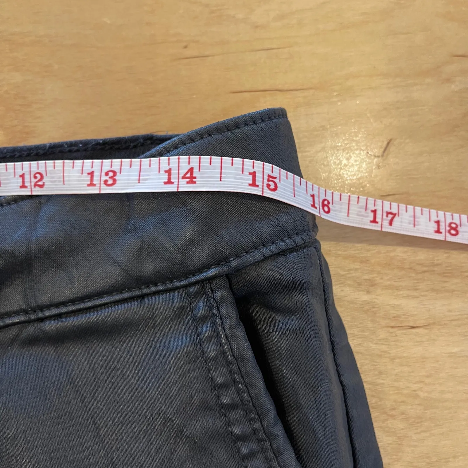 DL1961 Gwen Jogger Pants Black Knit Coated Denim Zipper Detail Women's Size 27 - Image 8