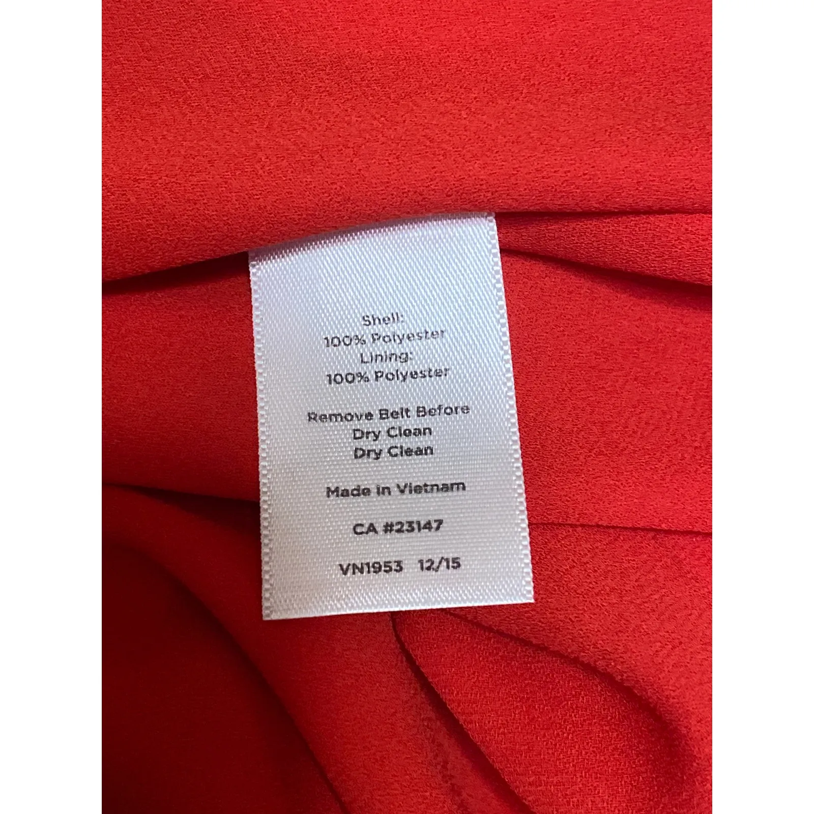 Talbots Beach Umbrella Red V-neck Belted Short Sleeve Midi A-Line Dress Size 8 - Image 6