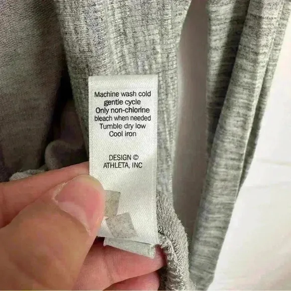 Athleta Open Cardigan Sweater Womens Sz XXS Gray Modal Blend Pockets Thumbholes‎ - Image 12