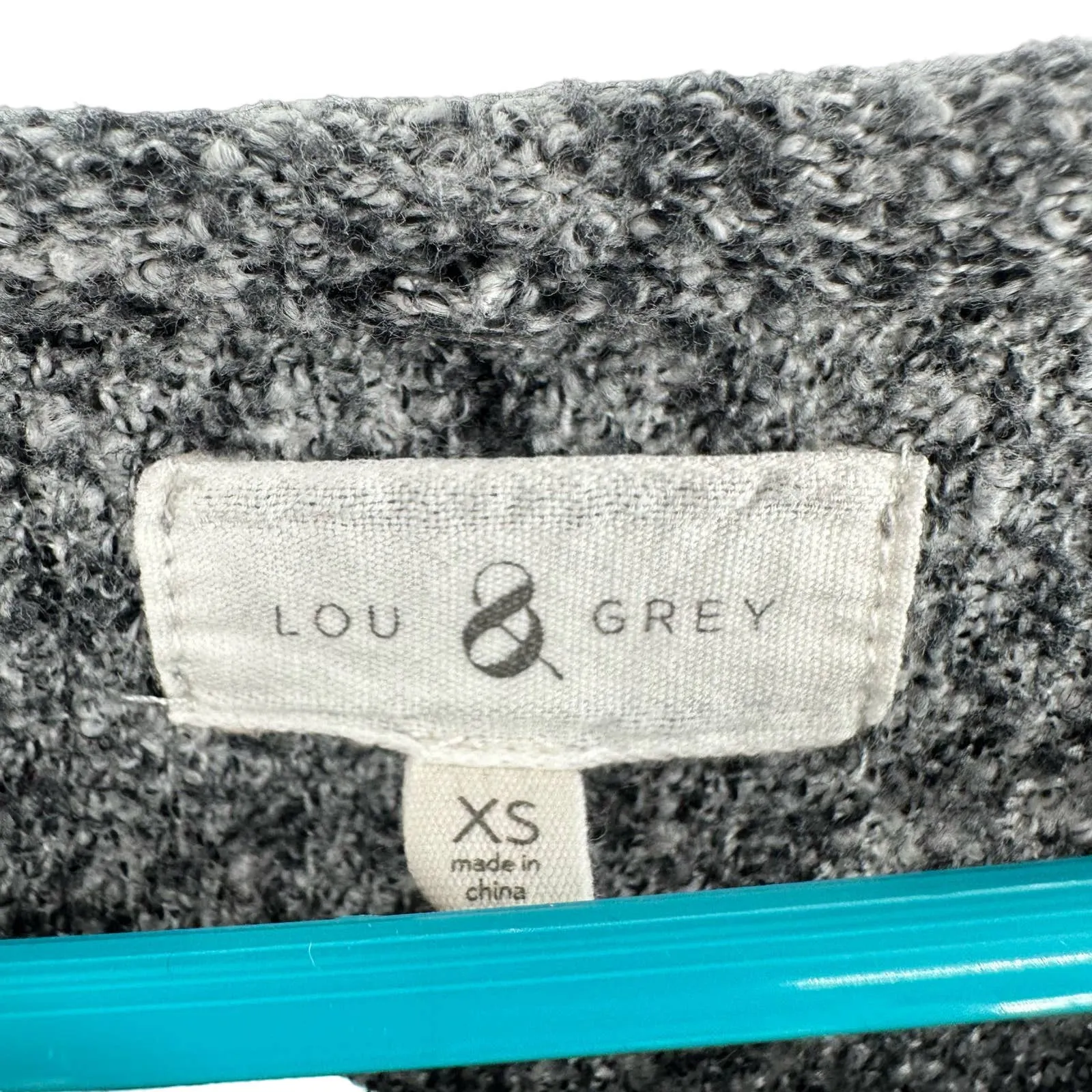 Lou & Grey size XS gray soft knit‎ cotton blend long sleeve mid weight sweater - Image 4