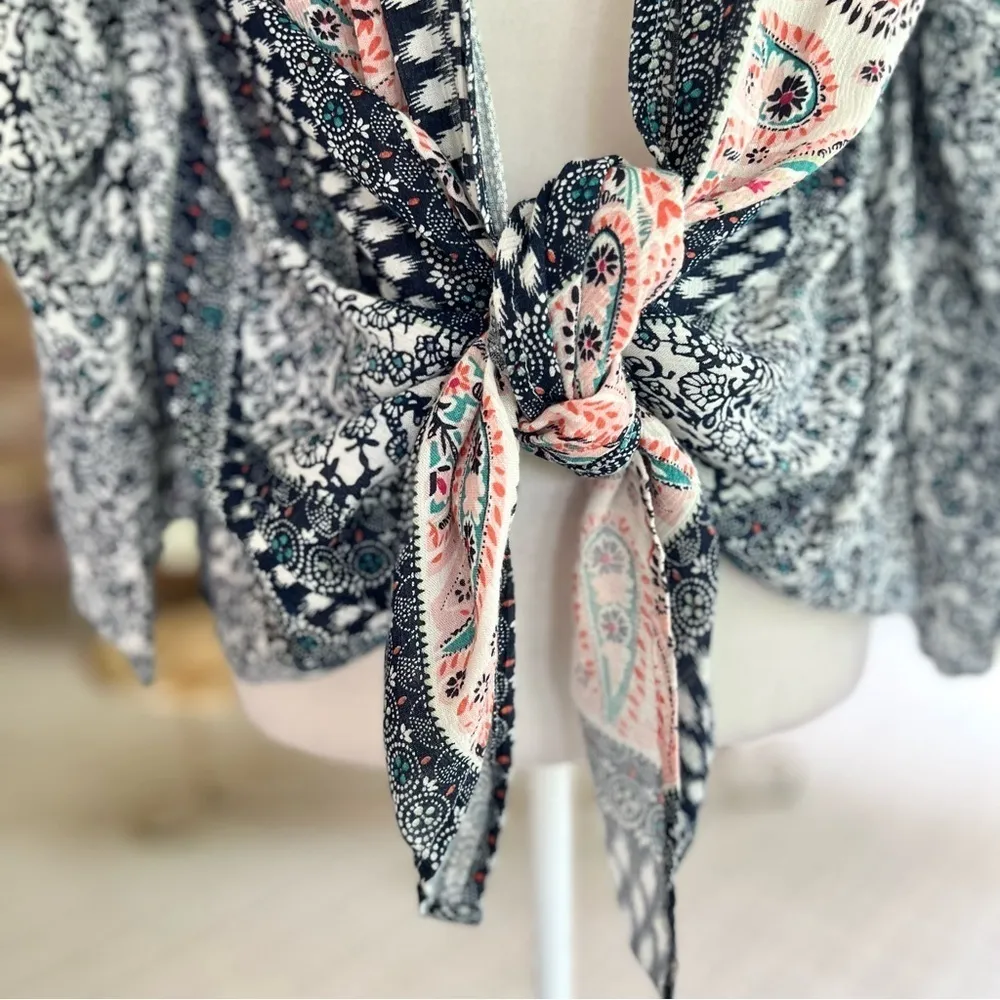 O’Neill Gale Blue Print Open Front Cardigan Wrap XS/S - Image 5