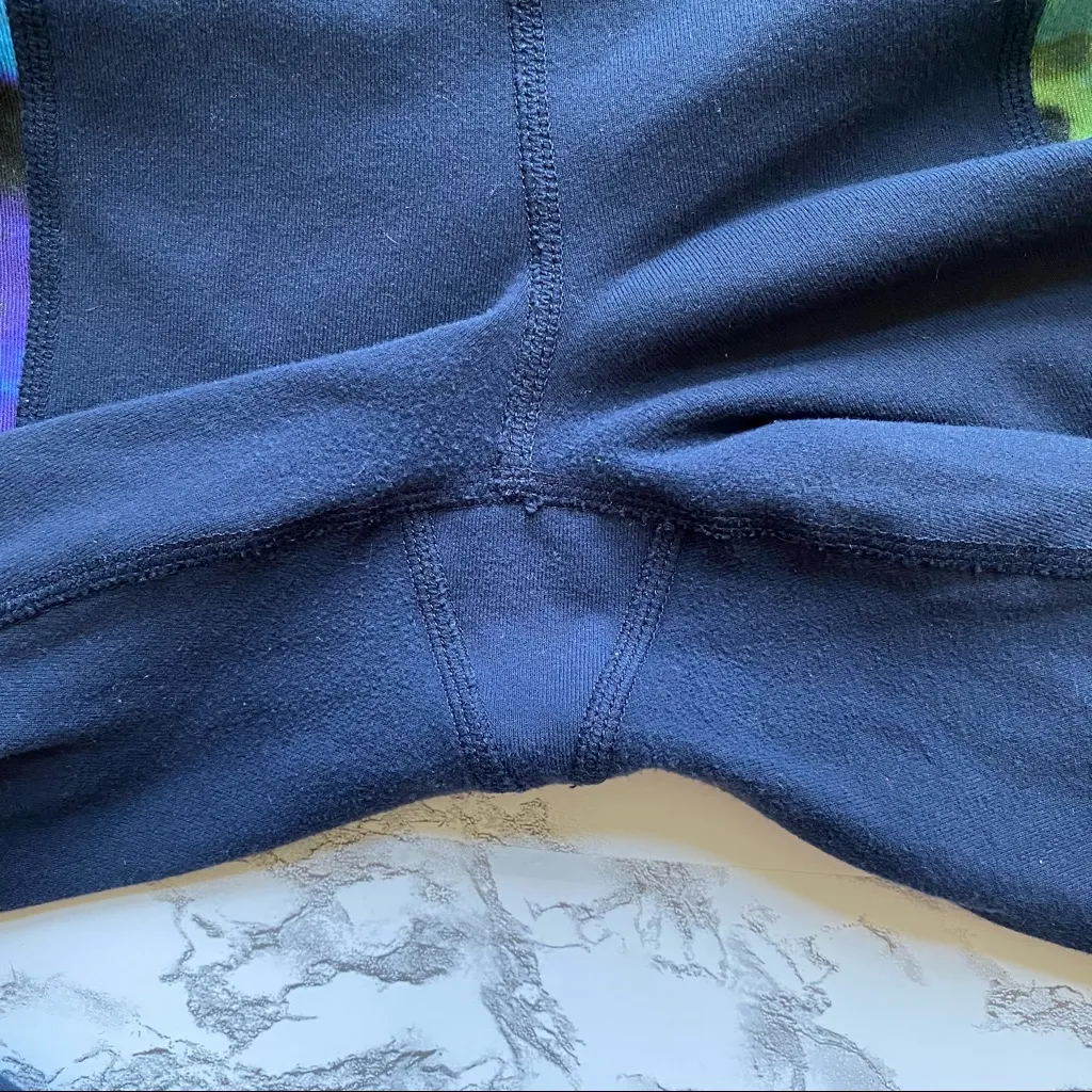 Athleta High Rise Bloom Chaturanga Tights Leggings Navy Floral Side Stripe XS - Image 11