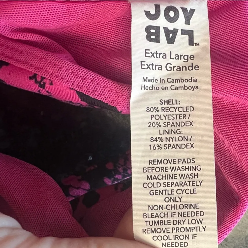 JoyLab Sports Bra Top Workout Exercise Snake Animal Print Sz XL Crisscross Back - Image 5