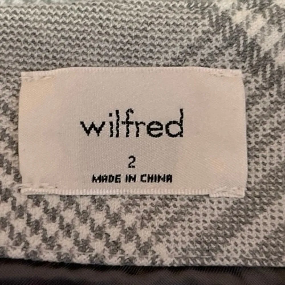 Aritzia Wilfred Gray Plaid Back Zipper Casual Golf Mini A-Line Skirt Size 2 - Image 4