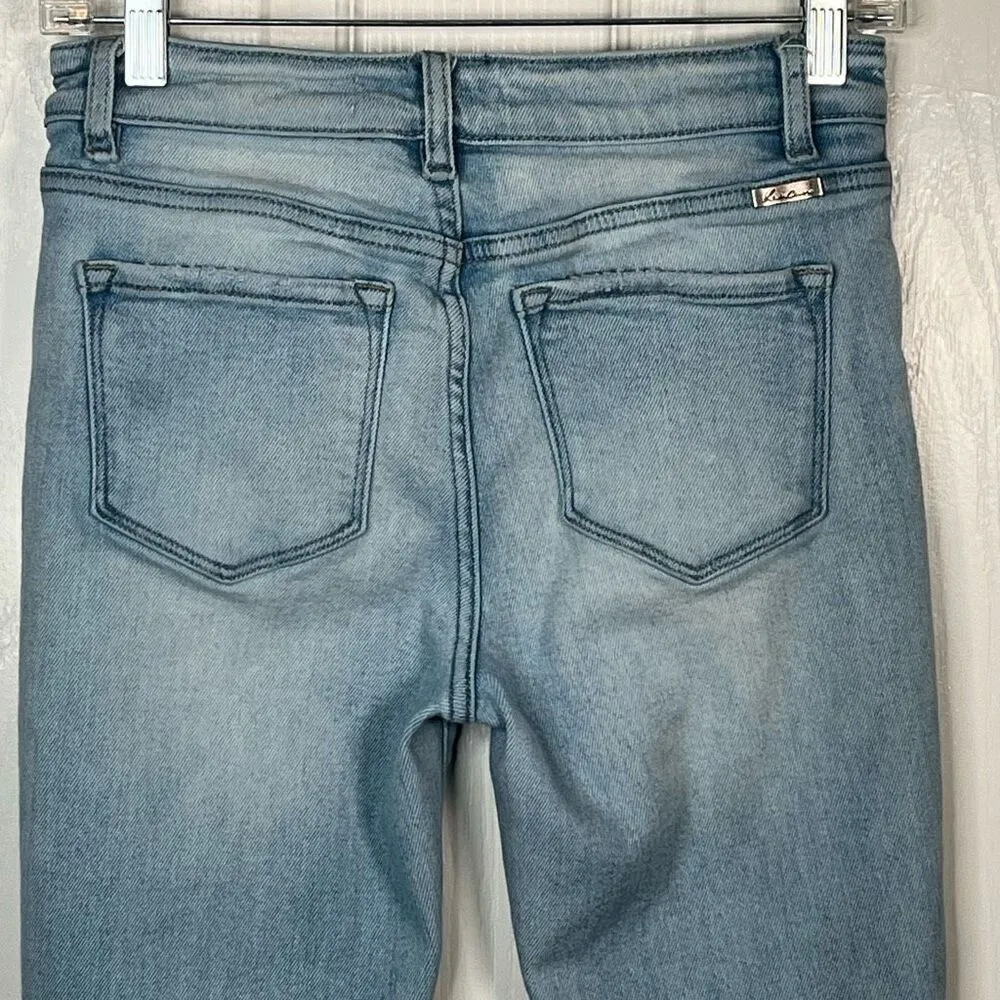 KanCan Sz 7 / 27 Light Wash Distressed Skinny Jeans High Rise Blue - Image 7