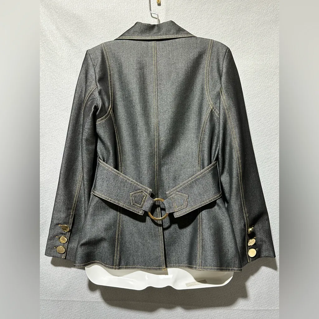 Cache Contour 2 piece Blazer and pants set gold accents Blazer Small Trousers 6 - Image 4