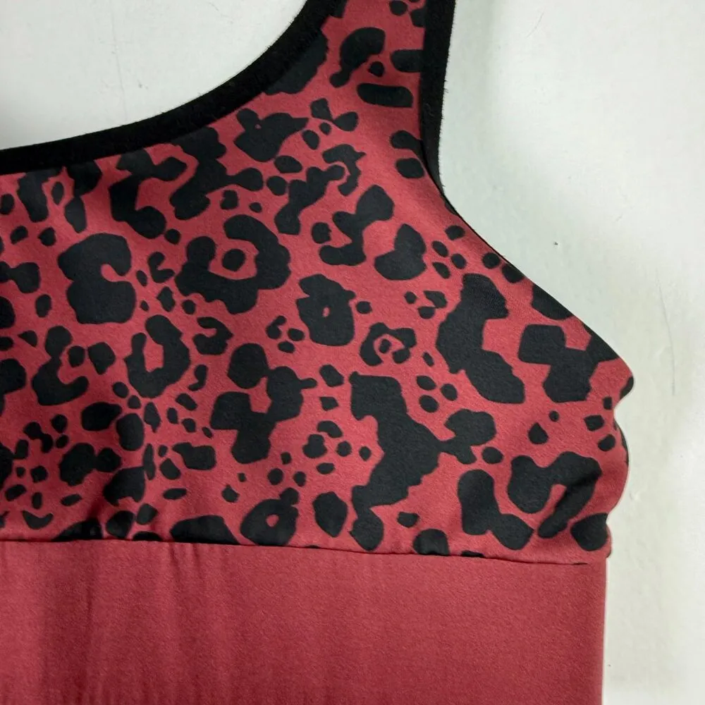 COR designed by Leopard-Print Sports Bra Red Size Small S EUC - Image 4