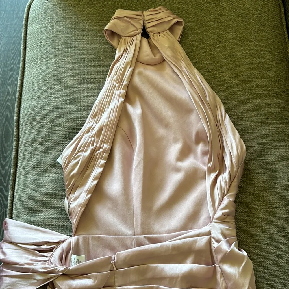 Ieena for Mac Duggal OPEN BACK HIGH NECK SIDE RUCHED GOWN, Pink. Sz 2,$398 - Image 11