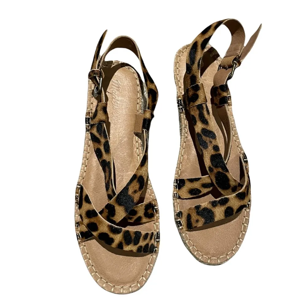 NEW MADEWELL The Malia Espadrille Sandal in Leopard Calf Hair - Image 6