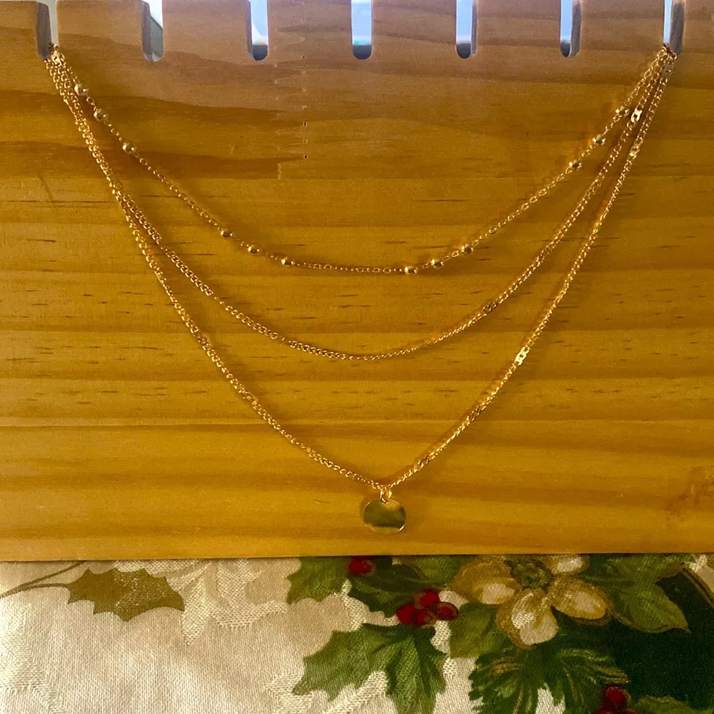 Round Pendant Layered Necklace Multilayer Bobo Dainty Simple Cute NEW - Image 4