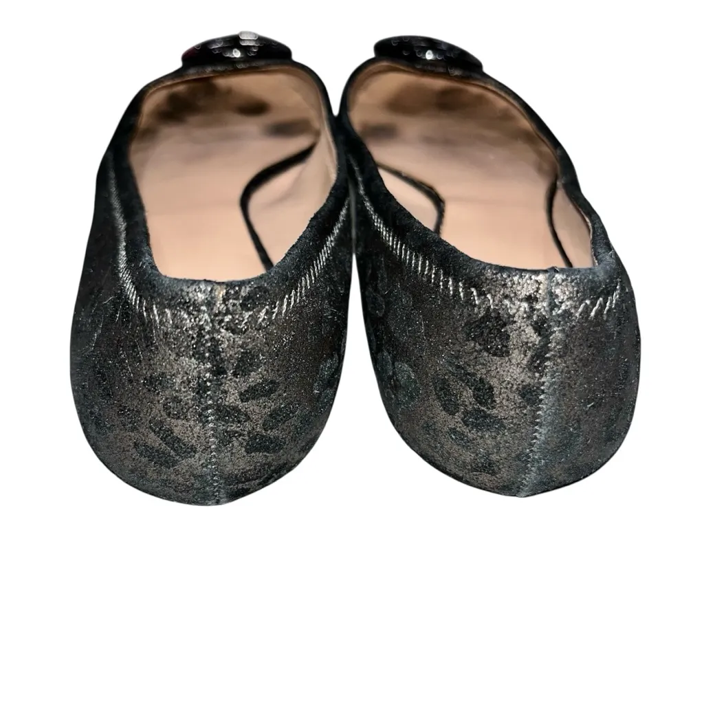 Tory Burch Reva Leopard Metallic Print Leather Ballet Flats Shoes size 7.5 - Image 3