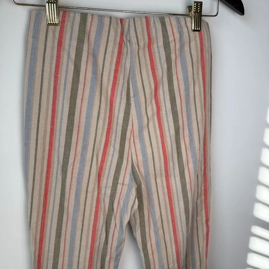 Free People Slim Flare Pull-On Pants Striped Sz S Retro Boho 70's Indie Coastal - Image 7