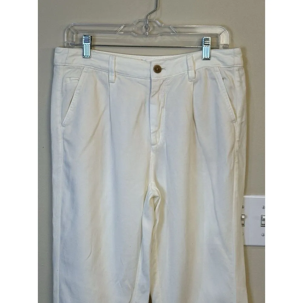Anthropologie White Ivory Flannel Pants Size 29 Mid Rise‎ Tapered Leg. - Image 4