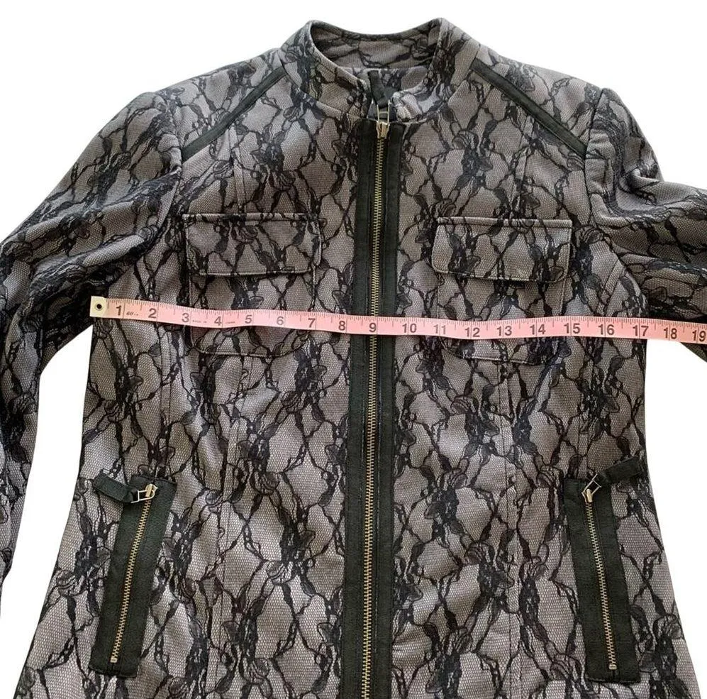 Via Penny Lane Reworked Apparel | Prince Graphic Lace Overlay Jacket Size 8 Black - Image 7