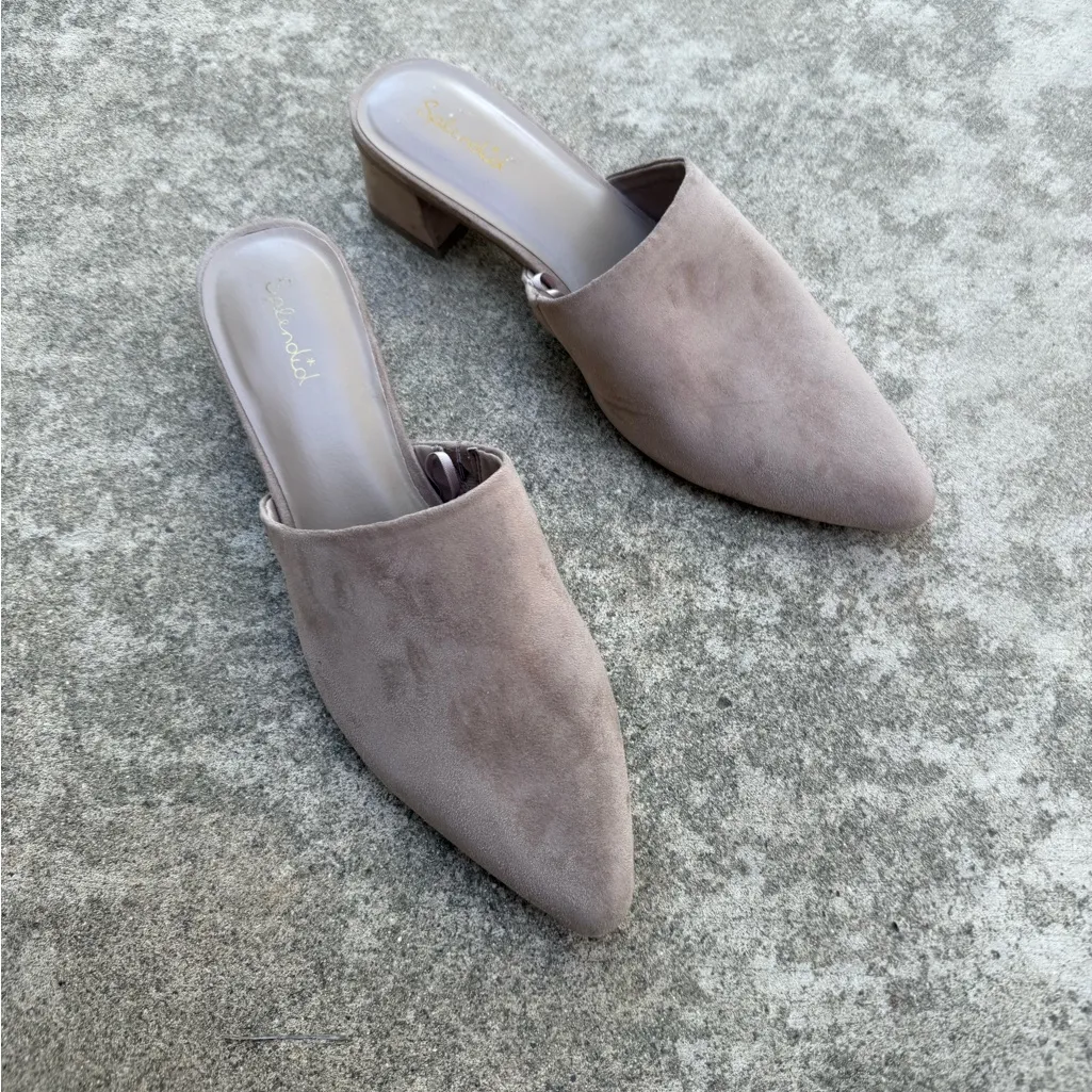 Anthropologie Splendid Laylai Heeled Mule Tan Beige Brown Size 10 - Image 4