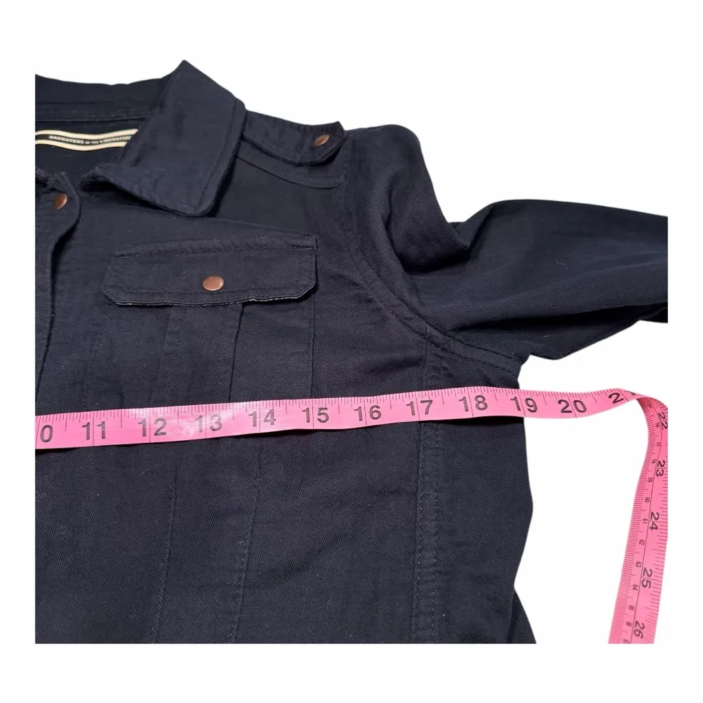 Daughters of the Liberation Navy Utility Jacket Size 10 Runs Small Tie Waist Blue - Image 5