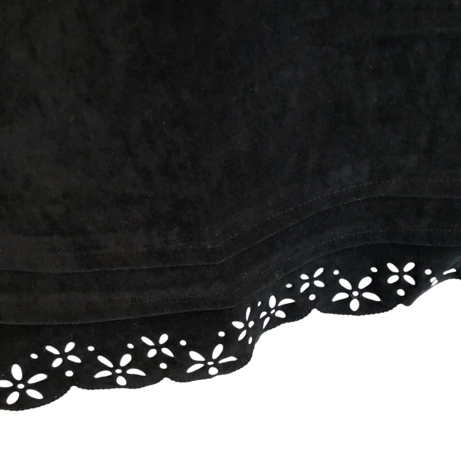 Nordstrom Clues 80s Scalloped Hem Cocktail Black dress size 6 - Image 4