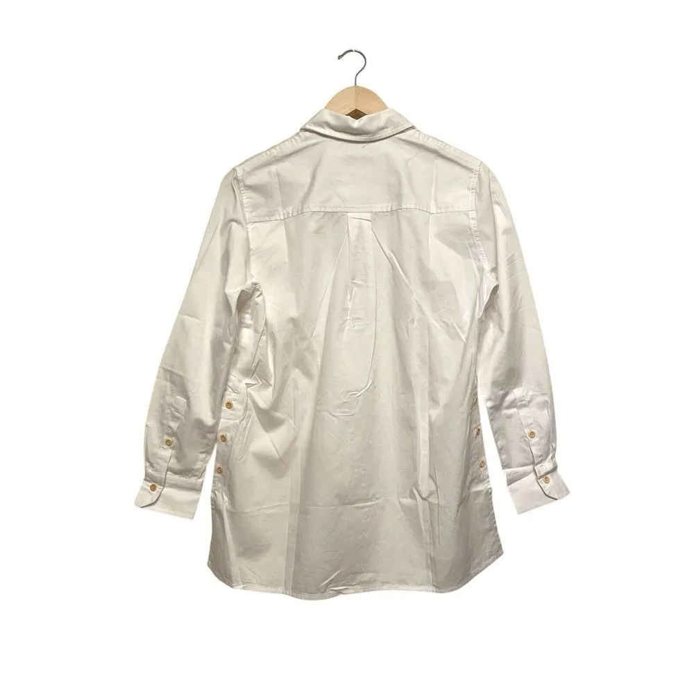 Madewell Women Oversized Ex-Boyfriend Button Up Shirt Size XS White Collared NEW - Image 2