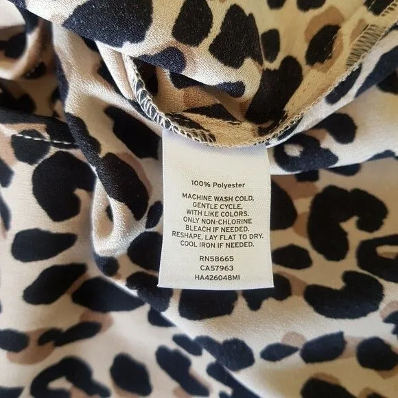Halogen Women's Blouse Sz Small Animal Leopard Mob Wife Safari Y2K Boho Autumn - Image 11