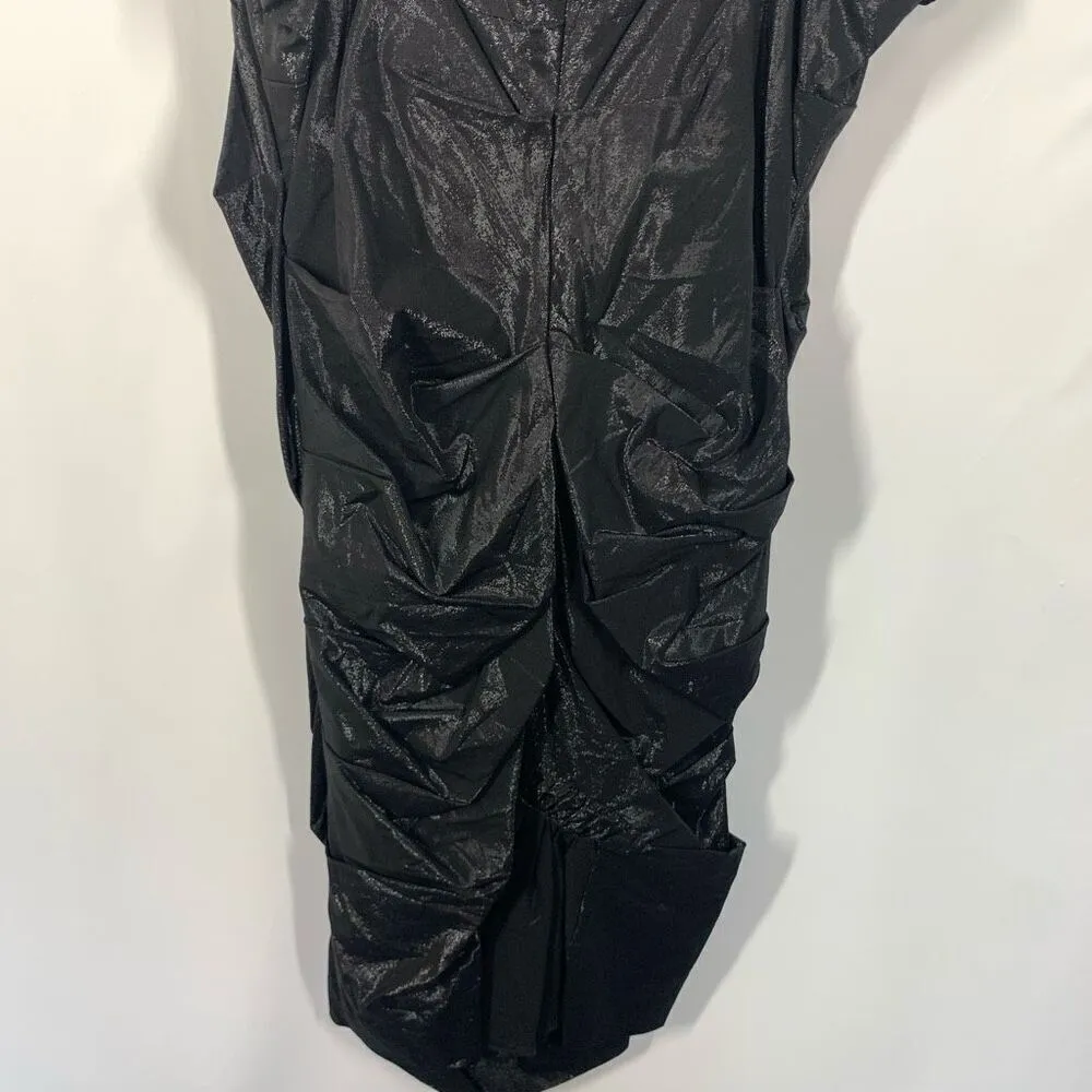 Nicole Miller Collection black gathered dress party prom size 10 - Image 8