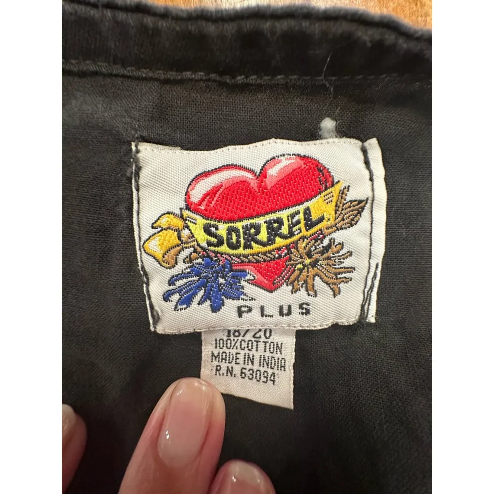 Women's Sorrel Plus Vest Size 18/20 Black Orange Embroidered - Image 4