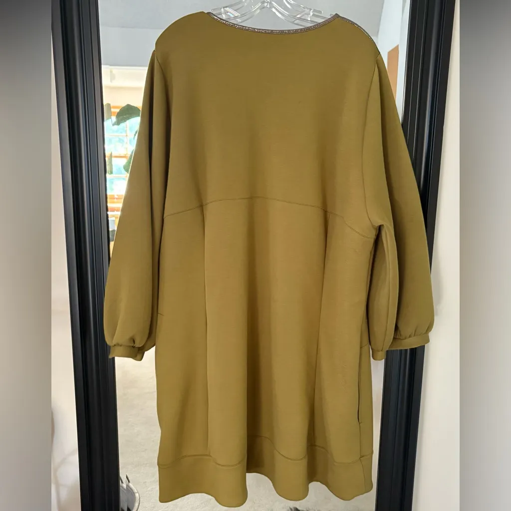 BURU Green & Gold Dress Size 2X - Image 4