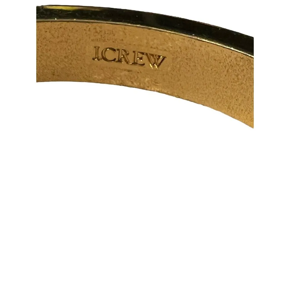 J Crew Clamper Bracelet Gold Tone Blue Snakeskin Leather 7" - Image 4