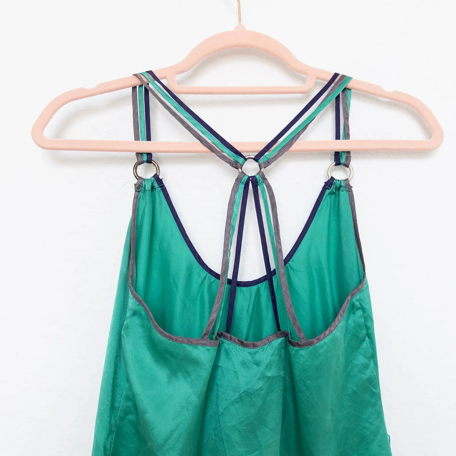 Y2K French Connection‎ Womens Silk Cami Top Size 0 Green Strappy Luxe Summer - Image 7