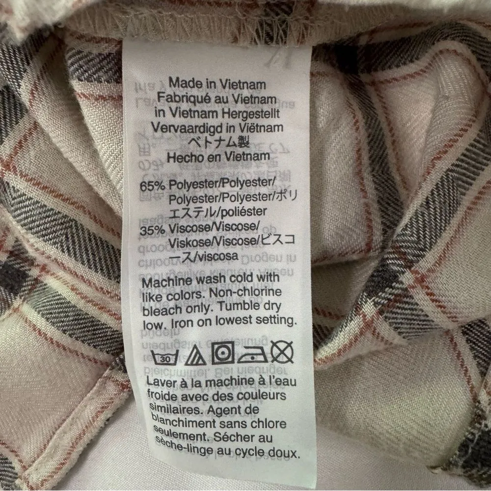 Madewell Classic Ex-Boyfriend Shirt Size S Porte Plaid Hi Lo Hem Cozy Flannel - Image 5