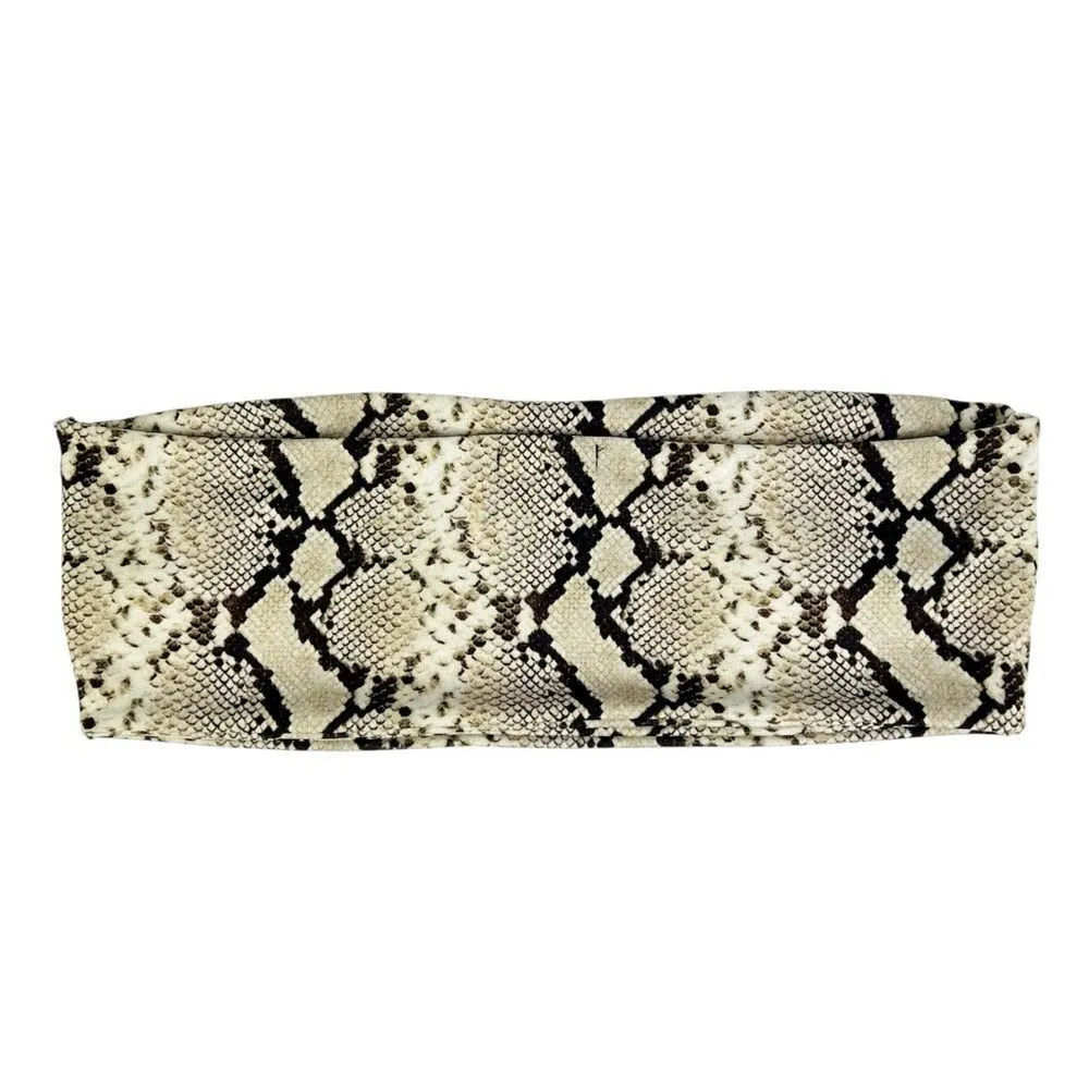 Nastygal Tan Snakeskin Strapless Bandeau Bikini Tube‎ Top Size 10 - Image 2