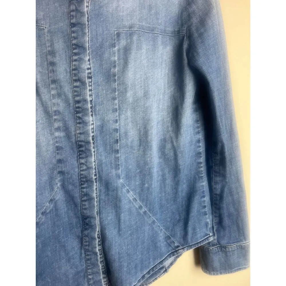 RtA Seamed Denim Snap Button Down Sz. S Blue - Image 3