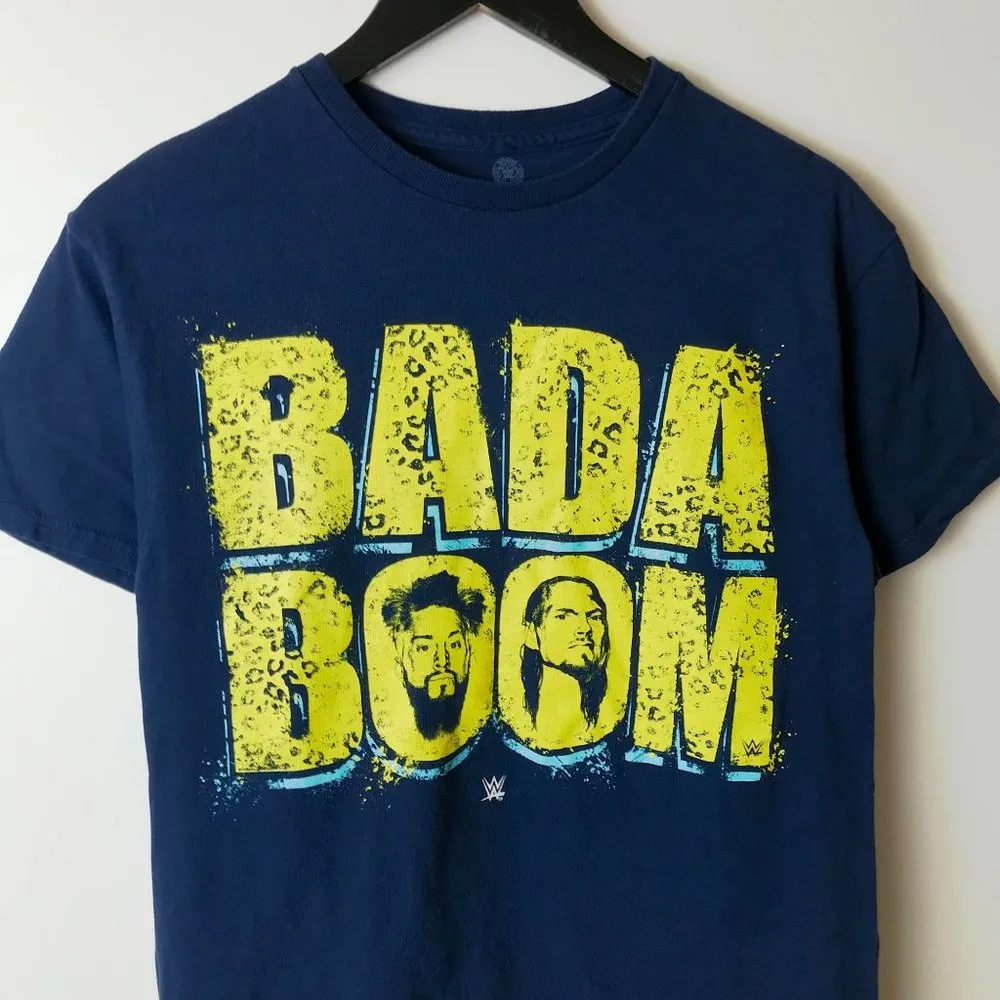 2016 WWE Bada Boom Realest Guys In The Room T Shirt Blue Medium M Graphic Tee - Image 5