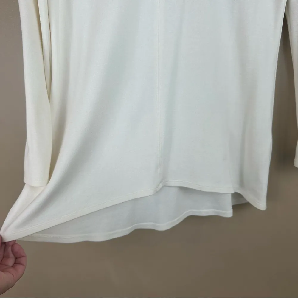 Chico's Off White Cream Cut Out Tunic Blouse 1 Medium - Image 5