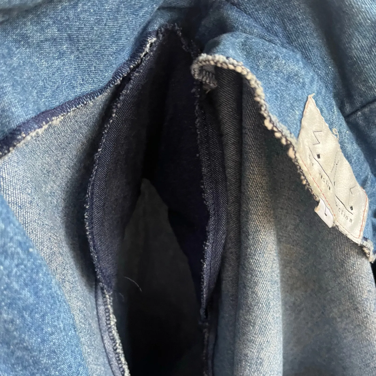 S.H.E. For Austin Collection Women's Vintage Western Fringe Denim Jacket Size L Blue Size L - Image 6