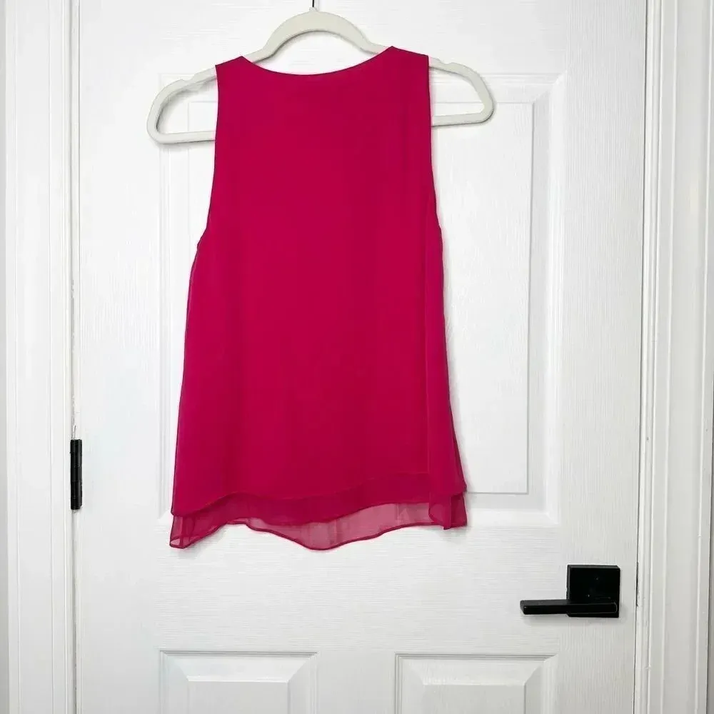DIANE VON FURSTENBERG Raica 100‎ % Silk keyhole Pink Sleeveless Top Size P - Image 8