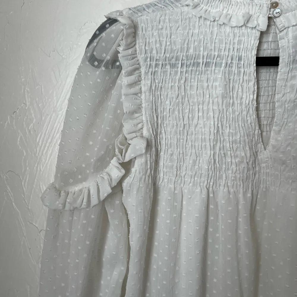 Zara white dotted lace blouse▪️size S - Image 5