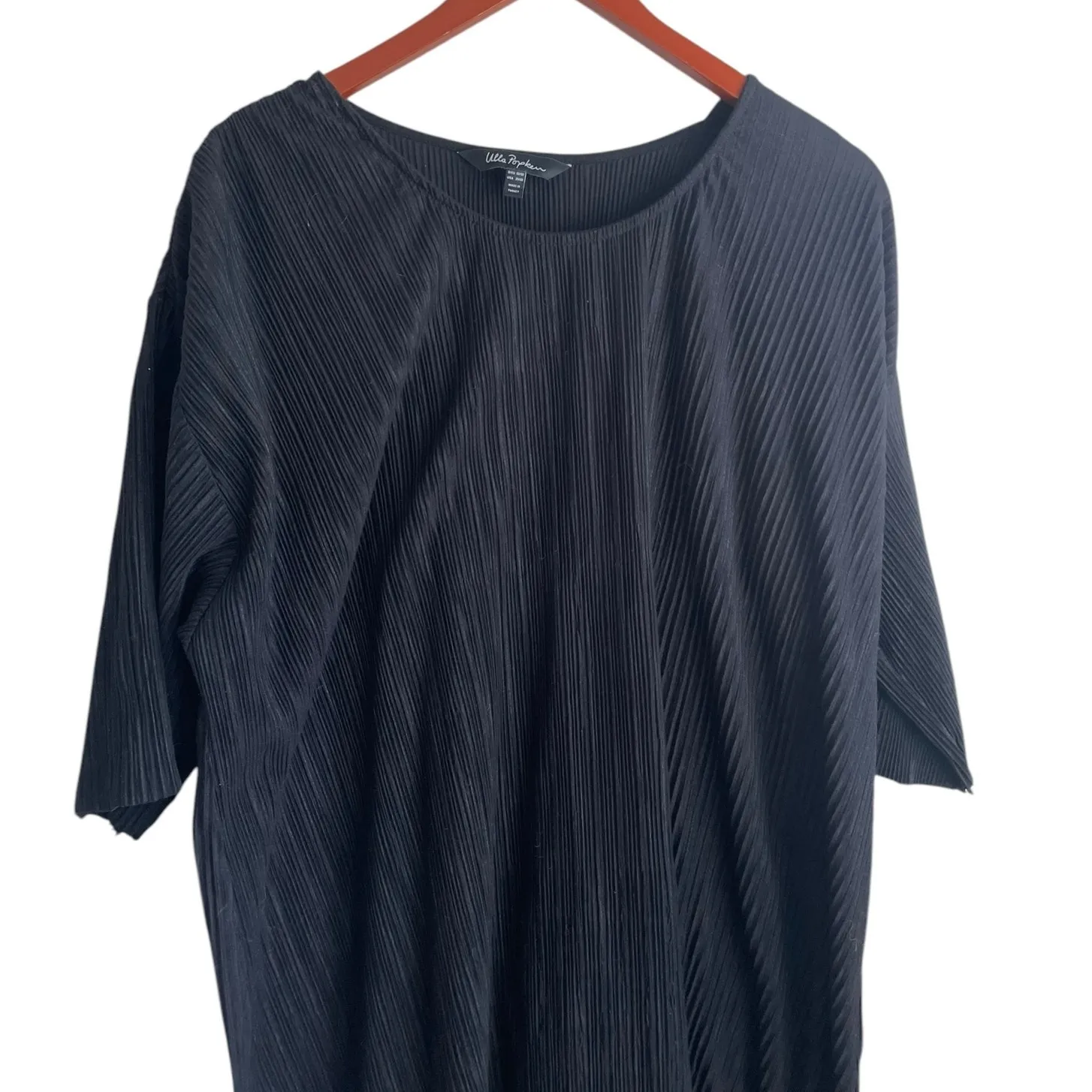 Ulla Popken‎ Women Tunic Top 20/22 Black Hi Low Hem Ribbed Minimalistic Neutral - Image 10