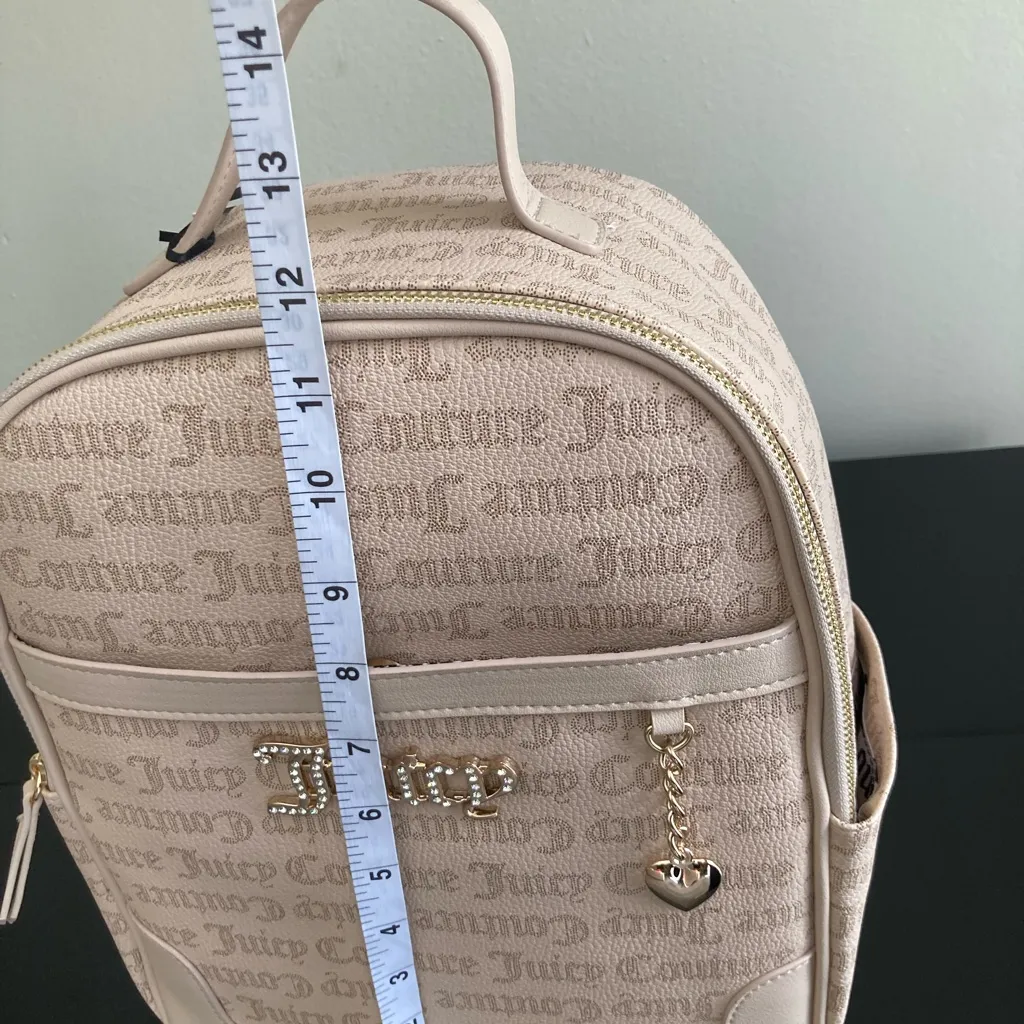 Juicy Couture Beige Backpack with Heart Charm - Image 13