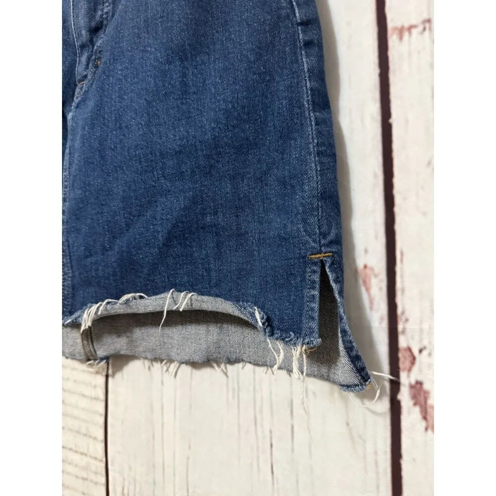 Madewell Stretch Straight Denim Medium Blue Mini Split-Hem Skirt Size 26 - Image 3