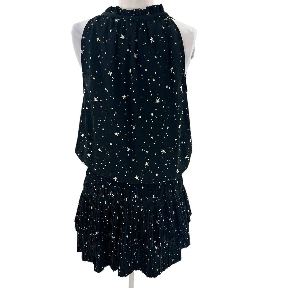 Current Air Cara Sleeveless Pleated Mini Star Dress sz S black white - Image 4