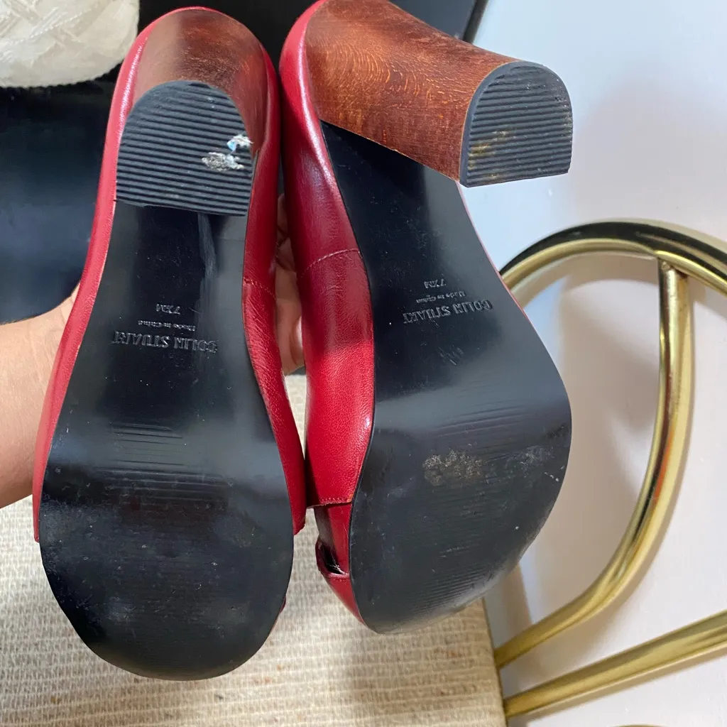 Colin Stuart Red Heels with Chunky Heel and Platform - Image 5