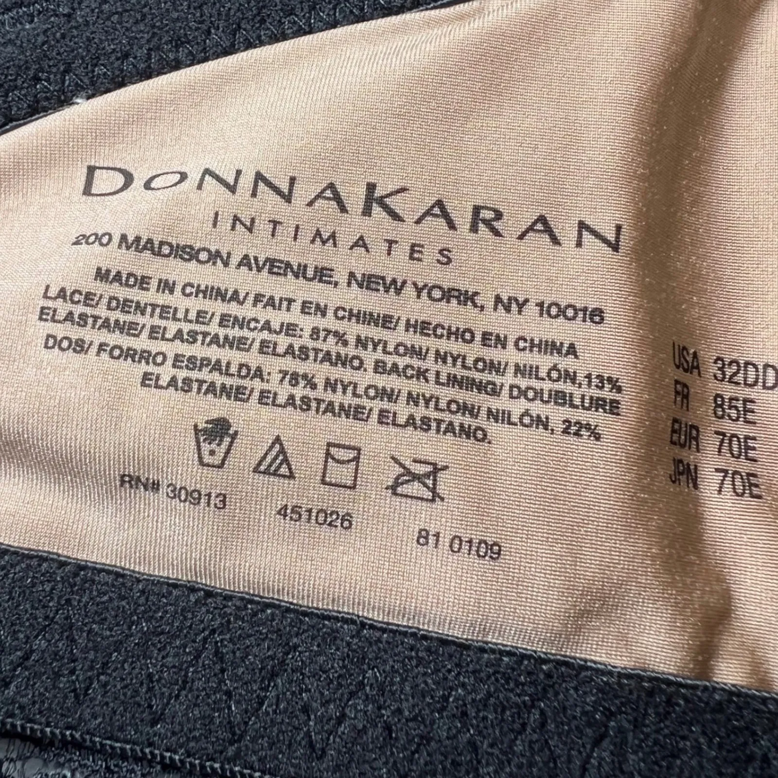 Donna Karan Lace Balconette Bra Womens 32DD Black Intimates Lingerie Sexy Size undefined - Image 3