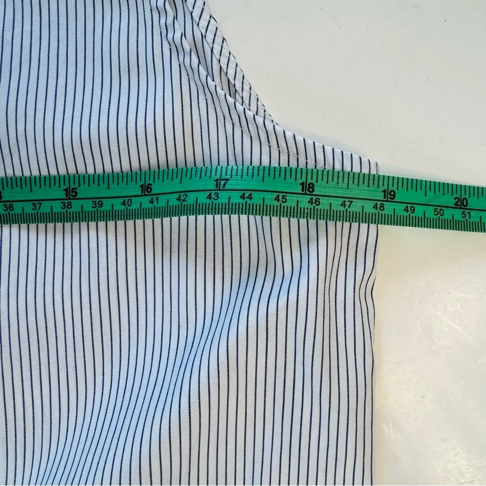 Vince Striped Sleeveless Tunic Blouse Top Shirt Button Down Medium White Black - Image 5