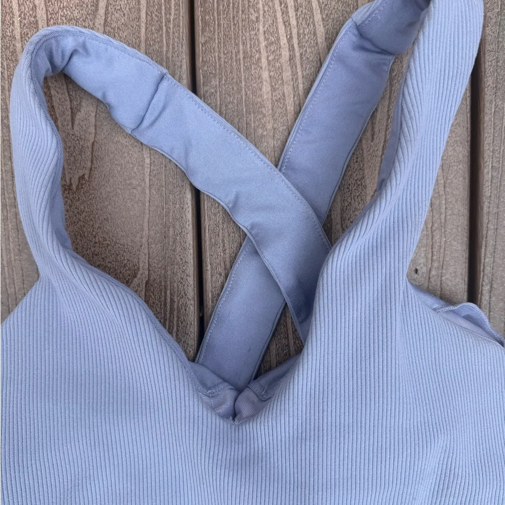 Alo Women's elevate lavender ribbed built in bra tank top XS - Image 5