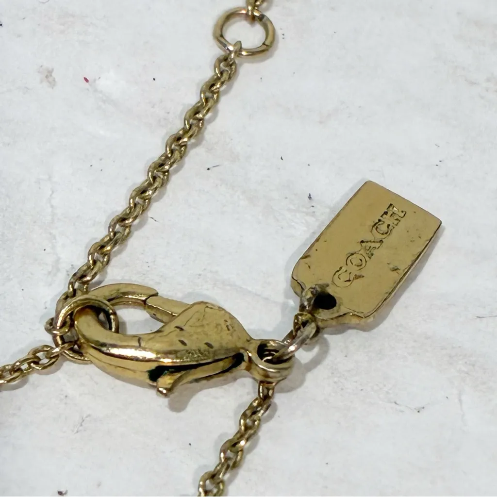 Coach Gold Tone Signature C‎ Necklace Jewelry - Image 4