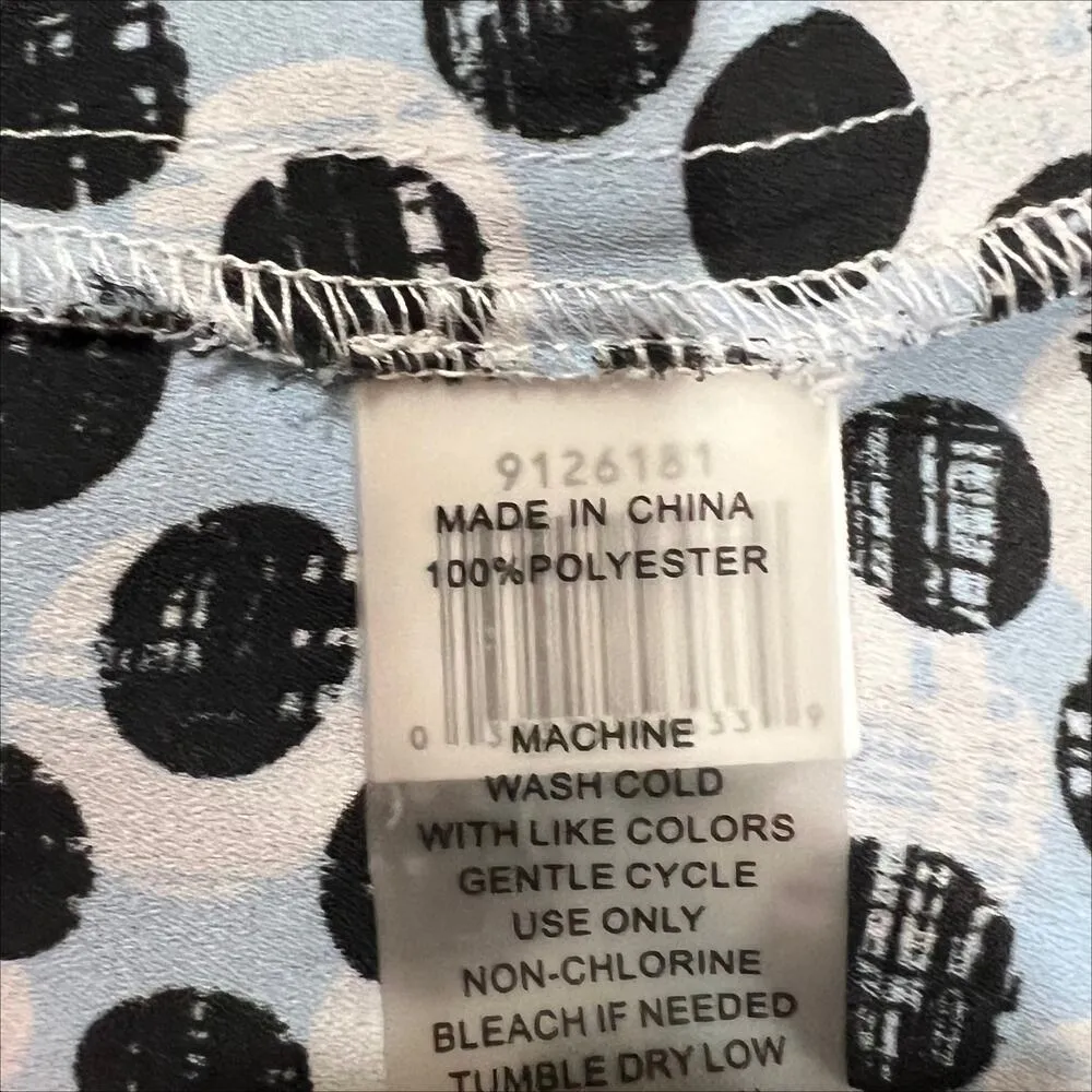 Vince Camuto Black Polka Dot Short Sleeve Blouse Size XS - Image 6