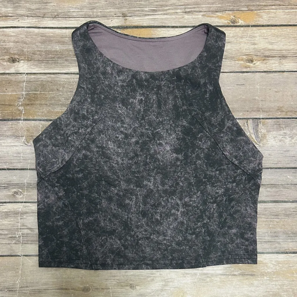 Lululemon Invigorate Training Crop Tank Denim Wash Print Dusky Lavender Black 4 - Image 6