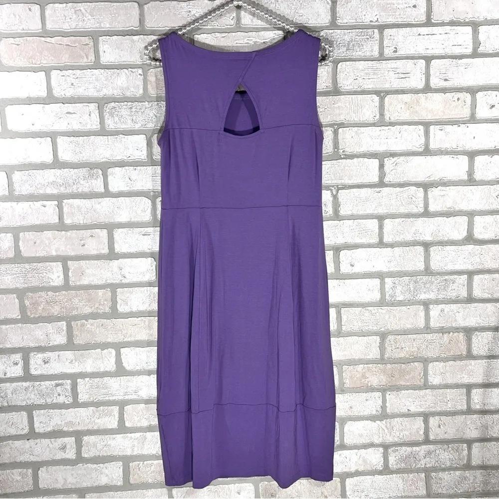 Eileen Fisher Wide Neck K/L Oval Sleeveless Dress in Mulberry Size XS - Image 5